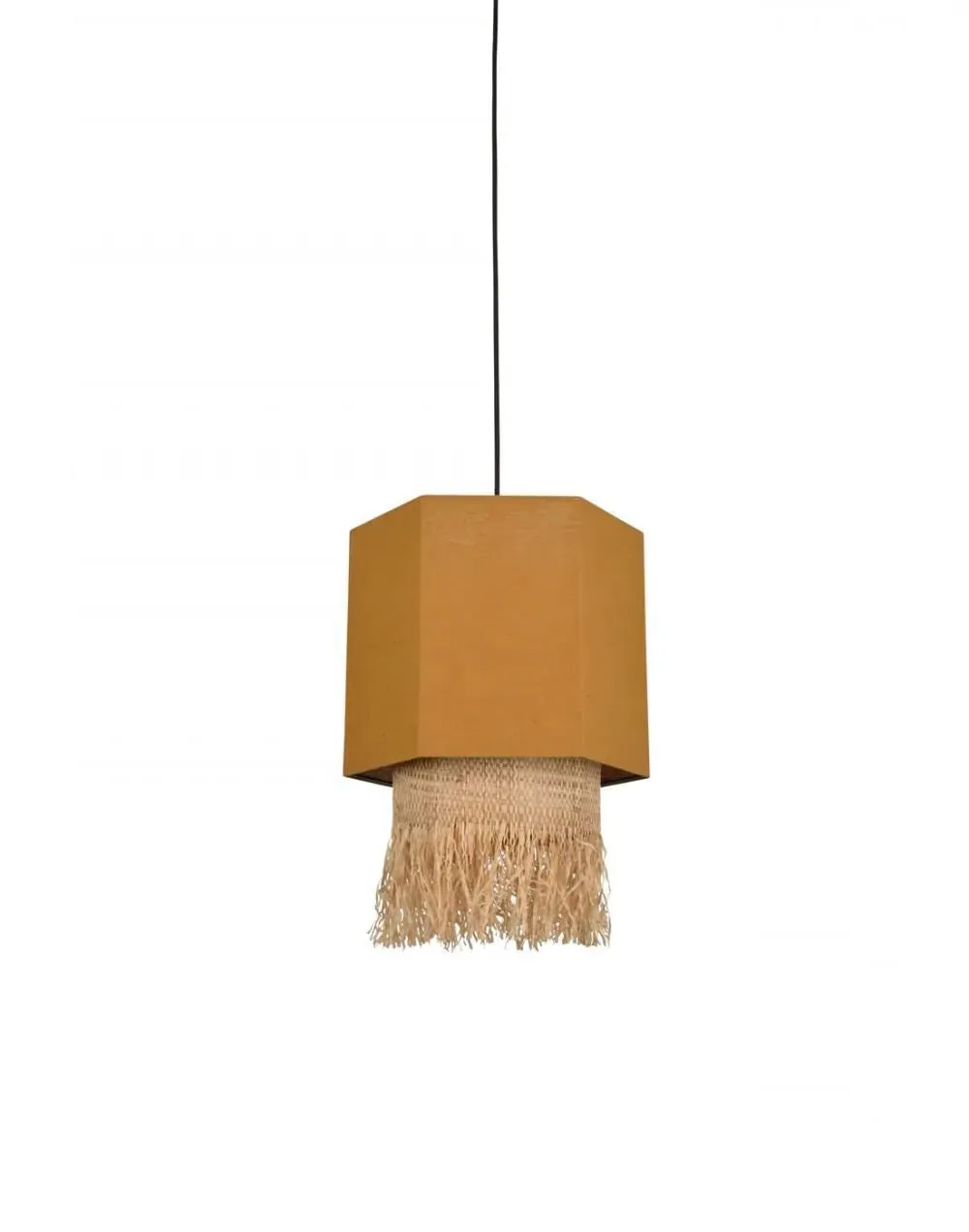 Small Pendant Light - Curry, Washed Linen