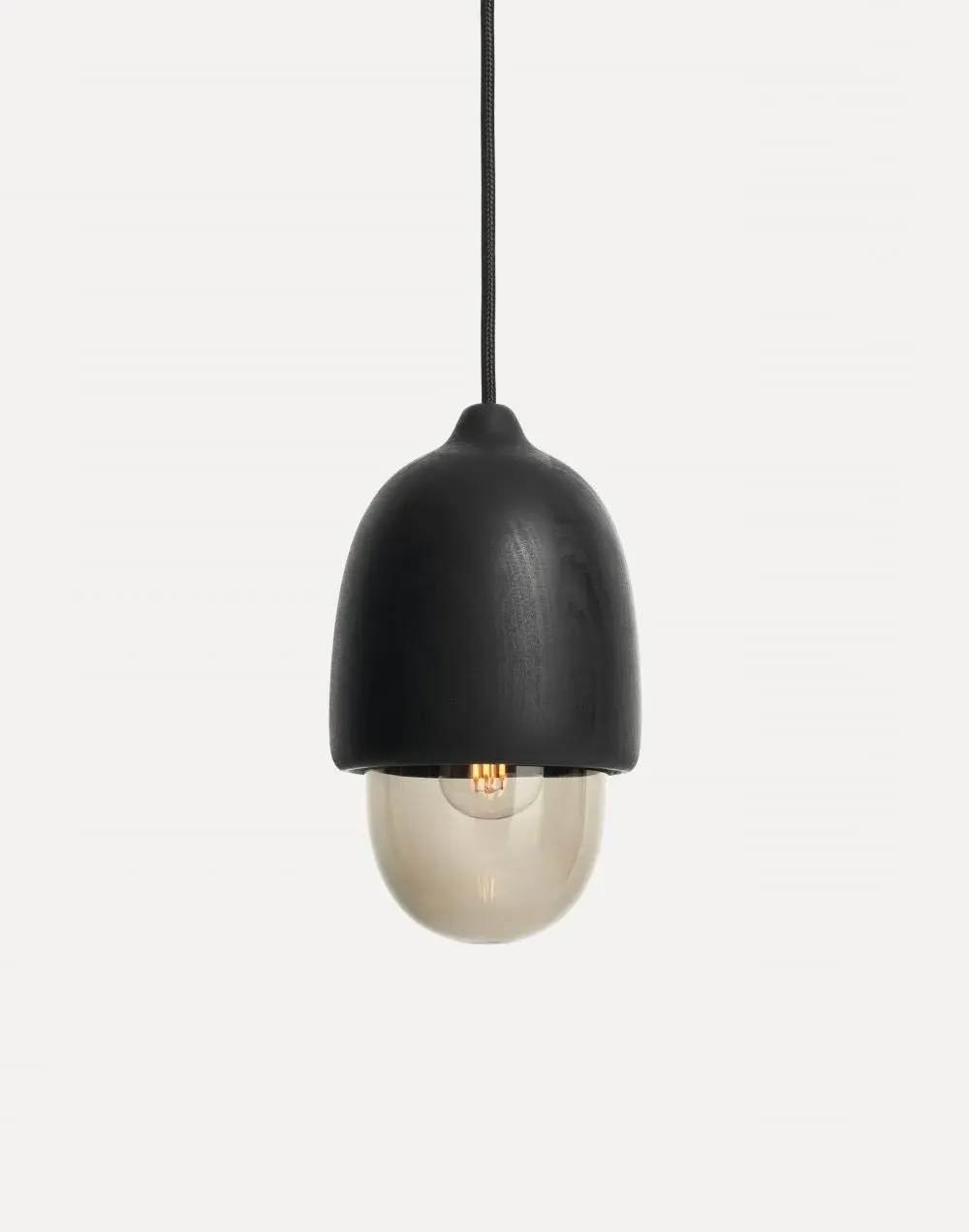 Small Pendant Light - Smoked Glass, Black Wood image