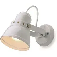 Small Wall Light with Adjustable Head - White, Steel