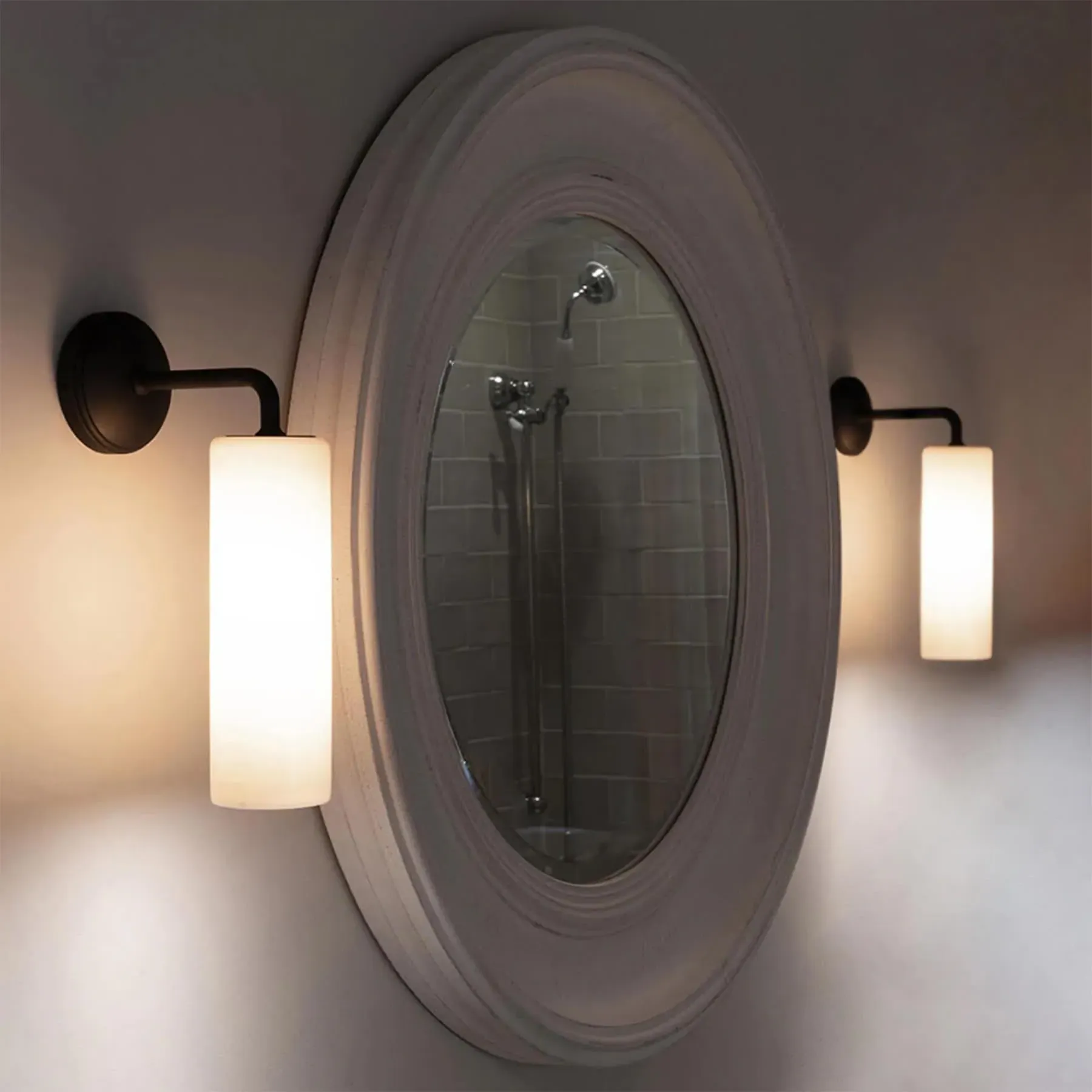 Small Wall Light with Fluted Glass - Antique Brass