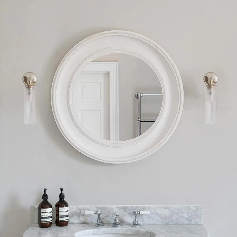 Small Wall Light with Fluted Glass - Bronze