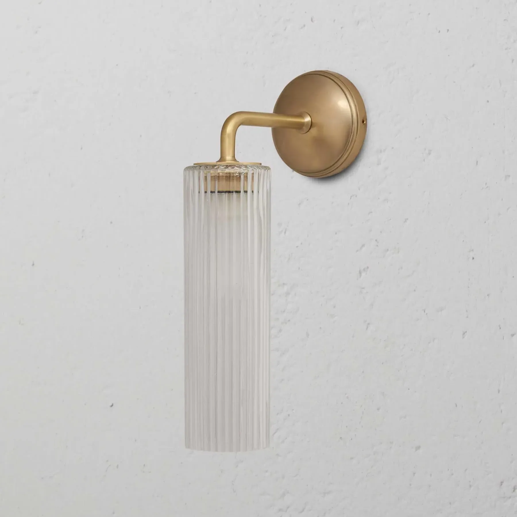 Small Wall Light with Fluted Glass - Polished Nickel