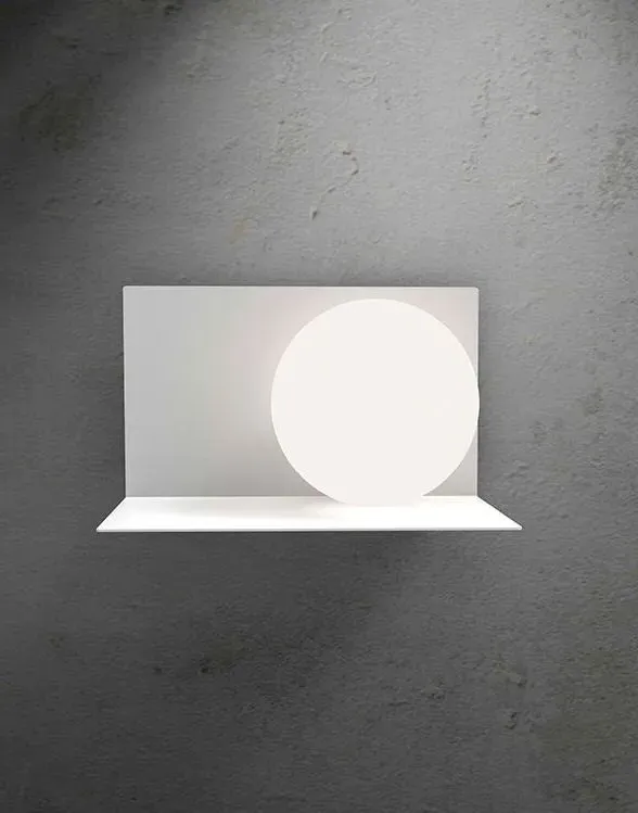 Small Wall Light with Glass Shade - Black, Metal