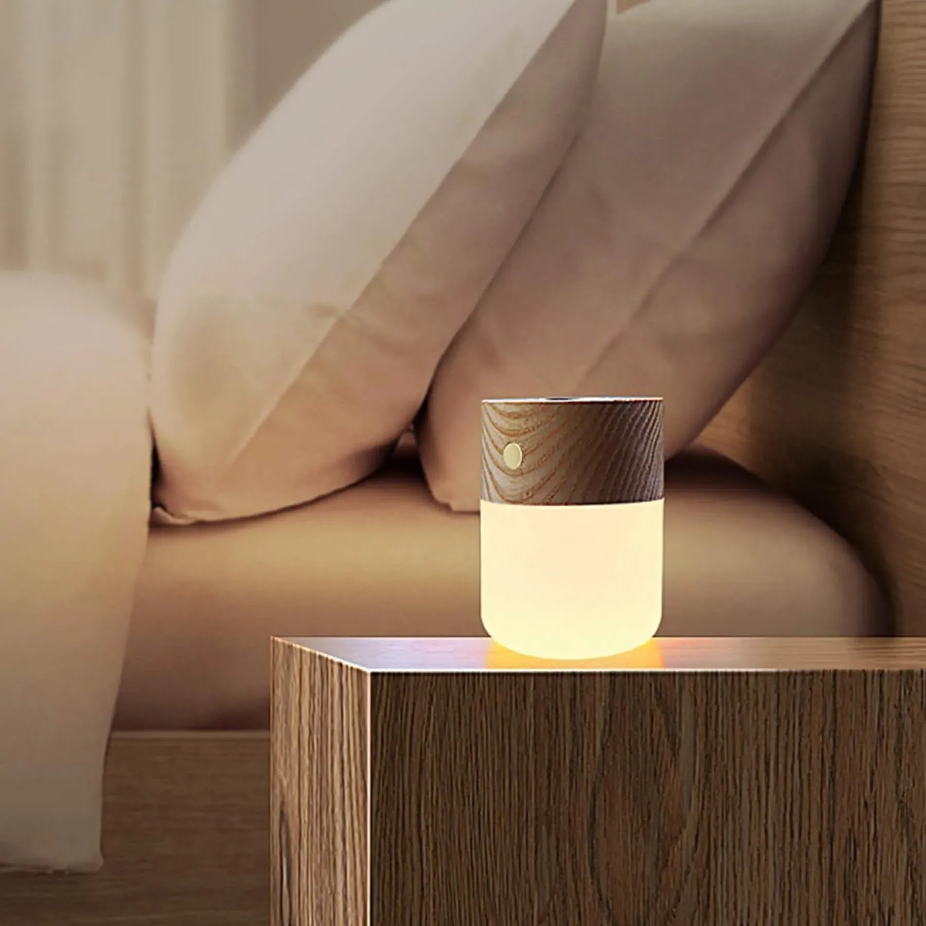 Smart Diffuser Desk Lamp - White, Ash Wood