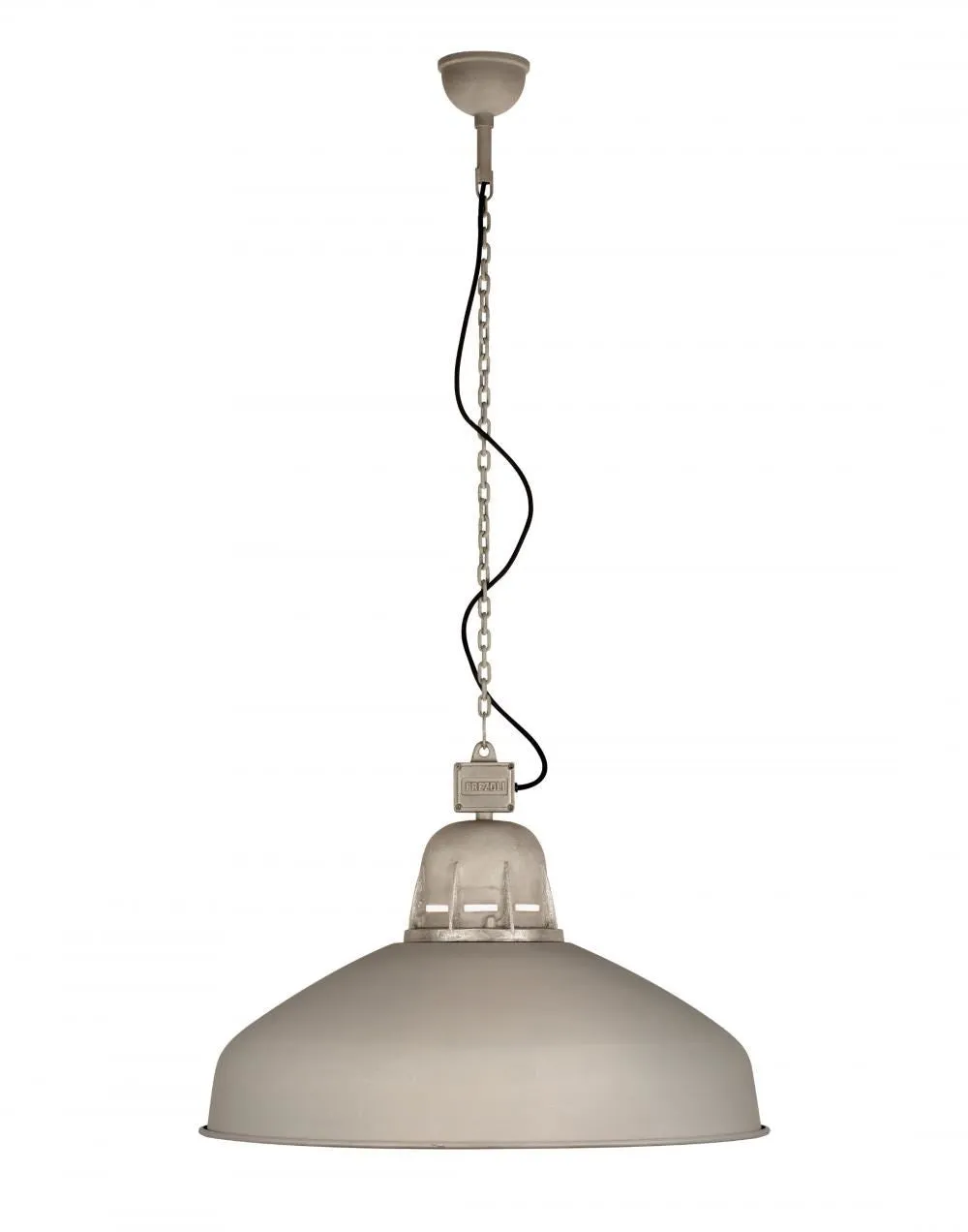 Spey Large Industrial Pendant Light - Matt Grey, Aluminium