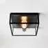 Square Box Ceiling Light - Black, Glass