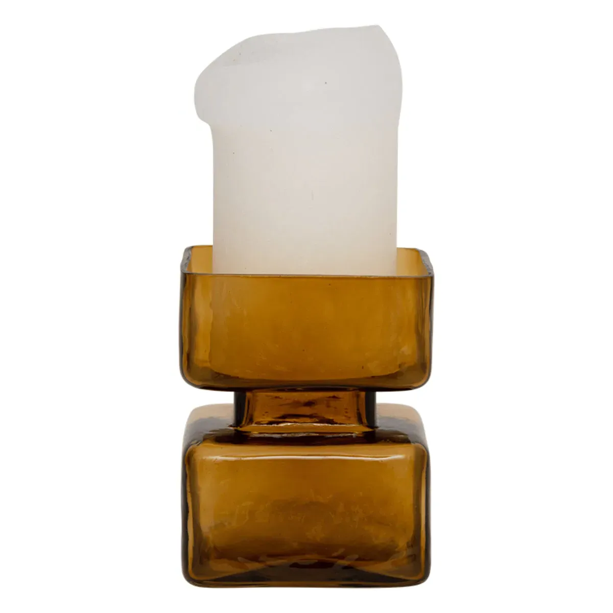 Square Candle Holder - Wood Thrush, Glass