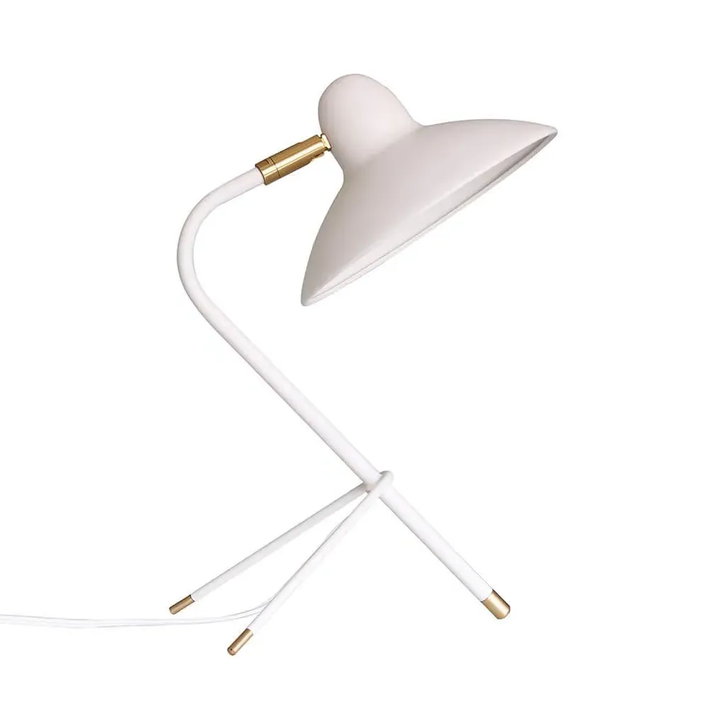 Swivel Head Table Lamp - Black, Steel & Brass