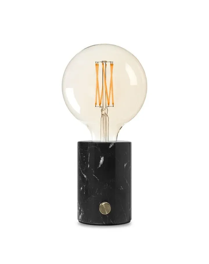 Table Lamp with Dimmer - Black, Marble image