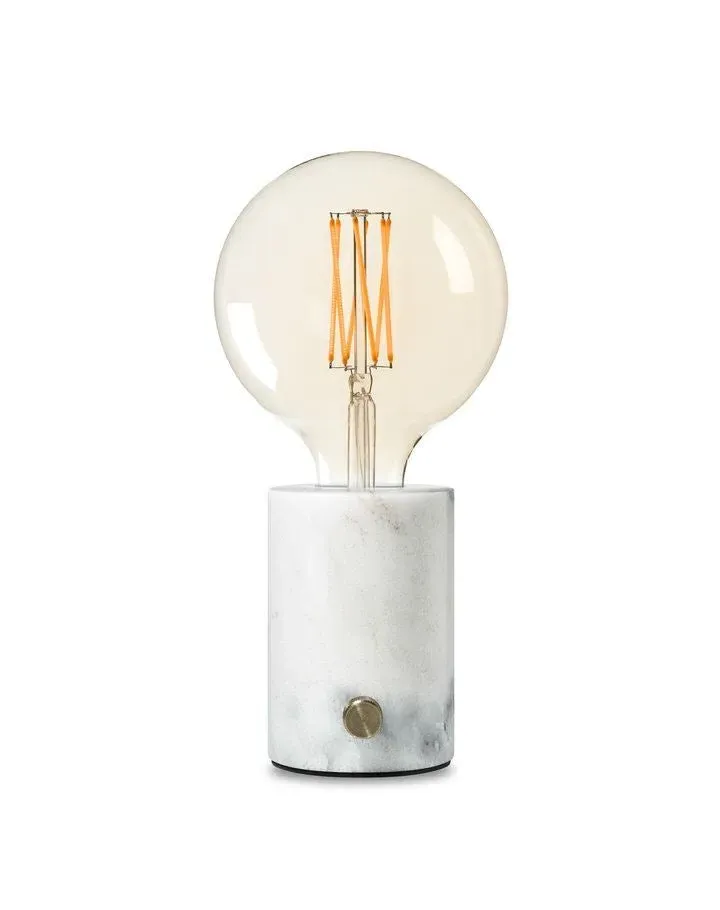 Table Lamp with Dimmer - White, Marble