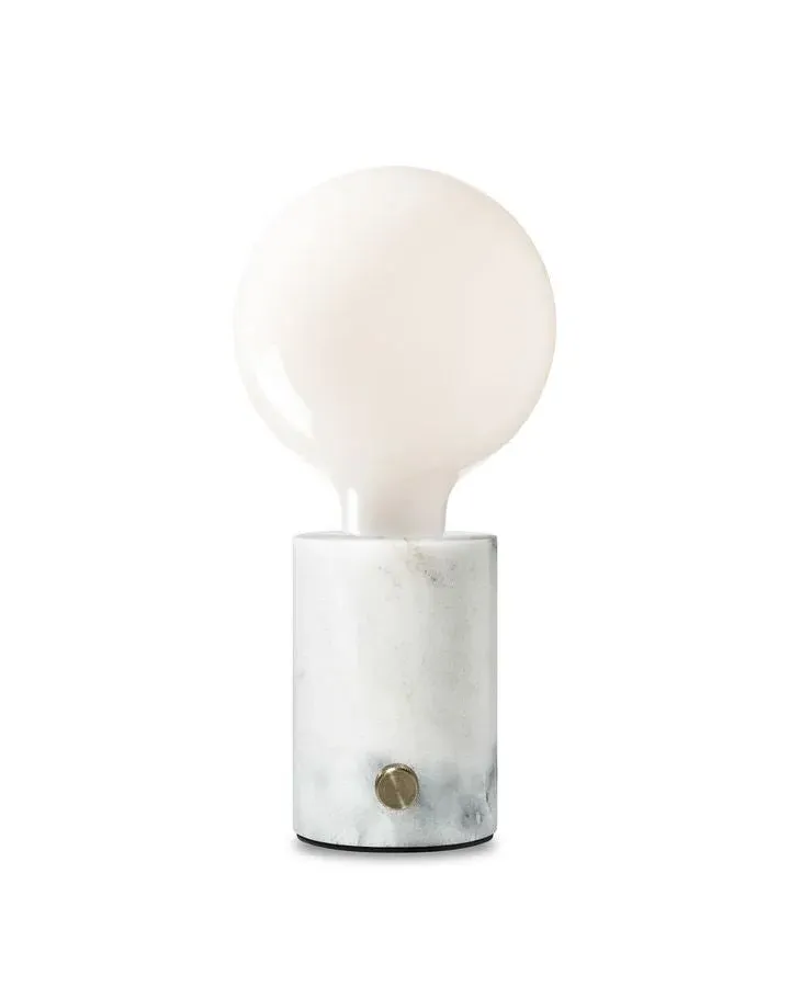 Table Lamp with Dimmer - White, Marble