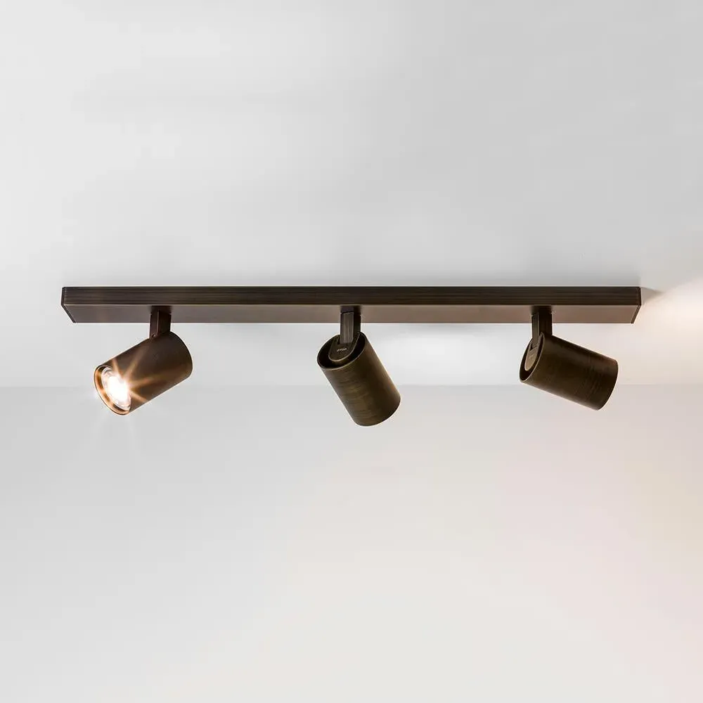 Triple Bar Ceiling Spotlights - Black, Metal