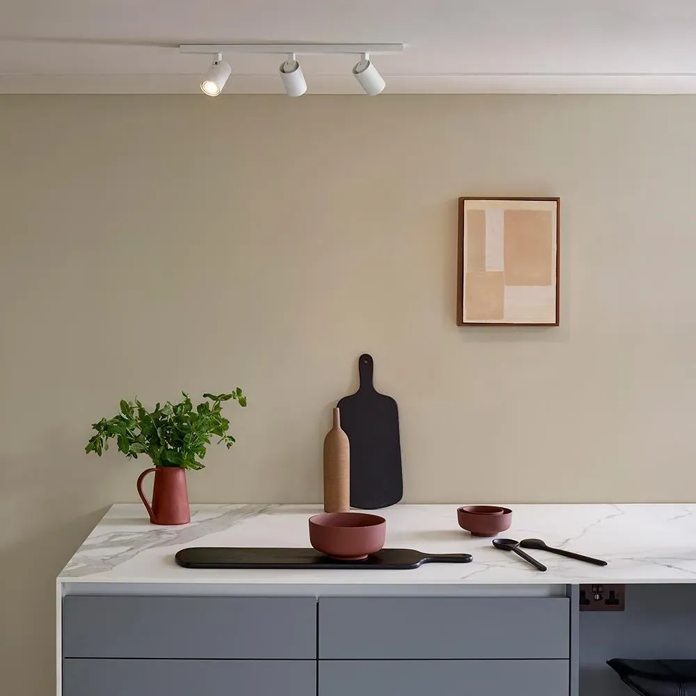 Triple Bar Ceiling Spotlights - White, Metal