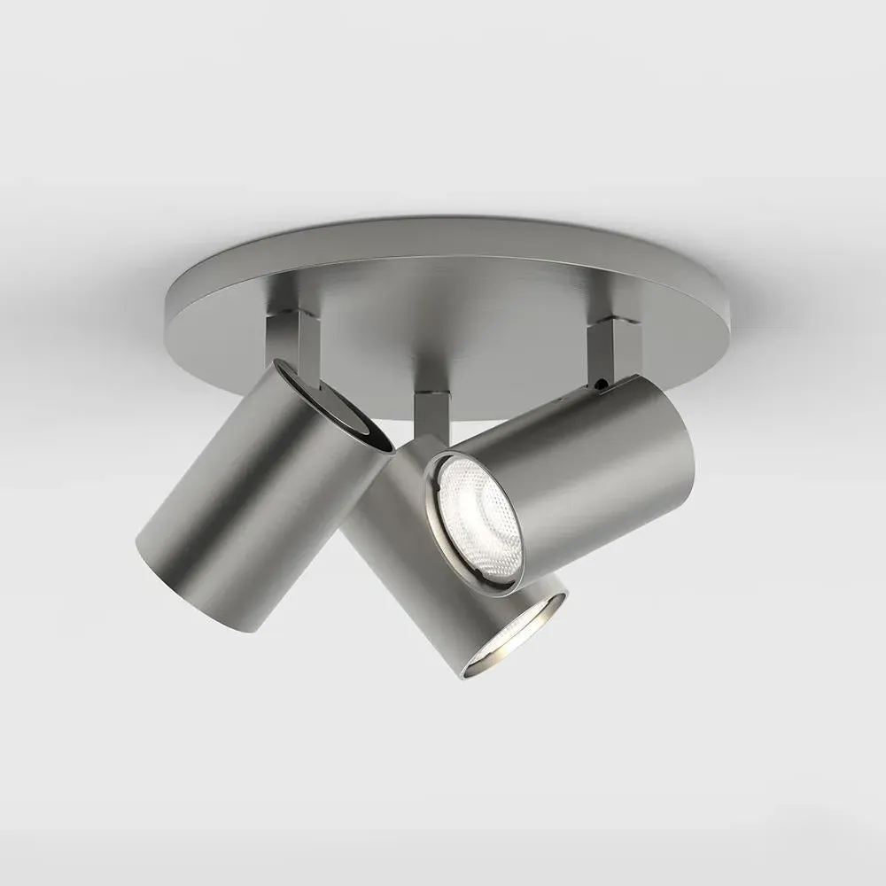 Triple Round Ceiling Spotlights - Nickel