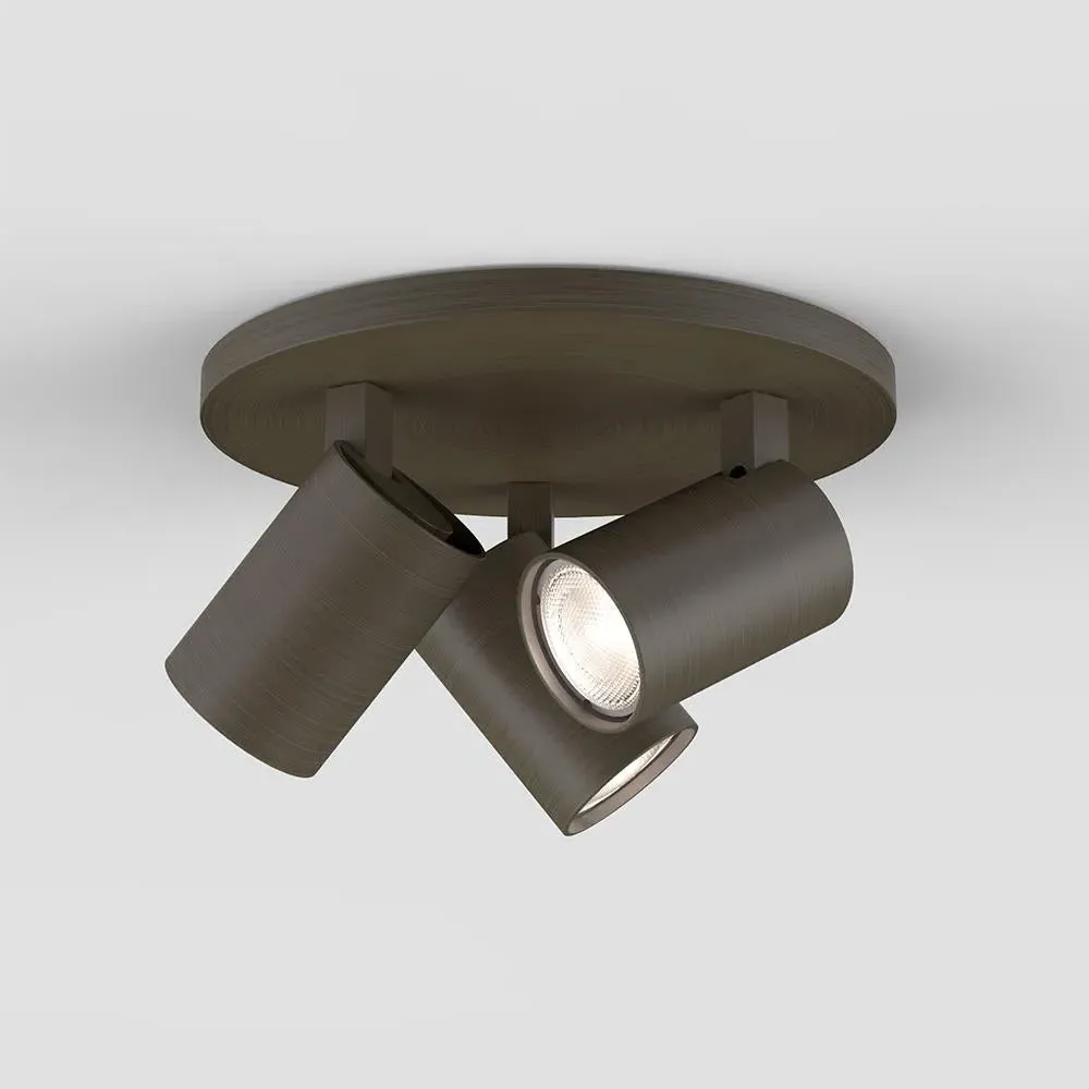 Triple Round Ceiling Spotlights - White