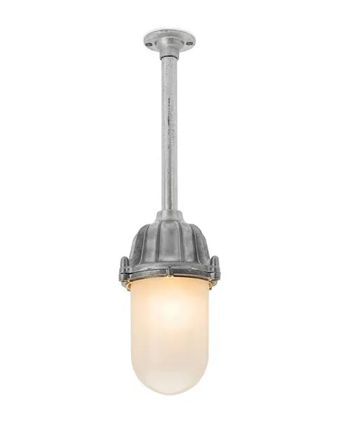 Tube Ceiling Light with Globe - Frosted, Aluminium