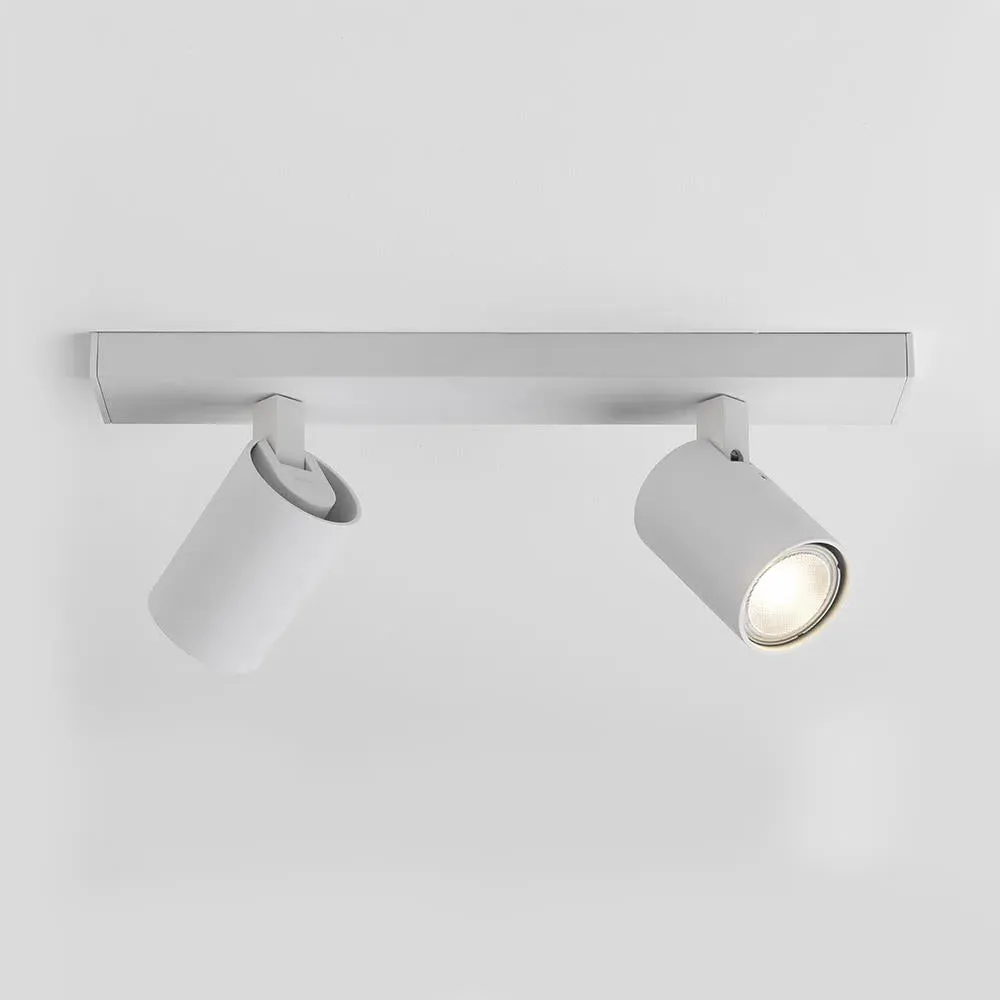 Twin Ceiling Spotlight with Rotation - Black, Steel