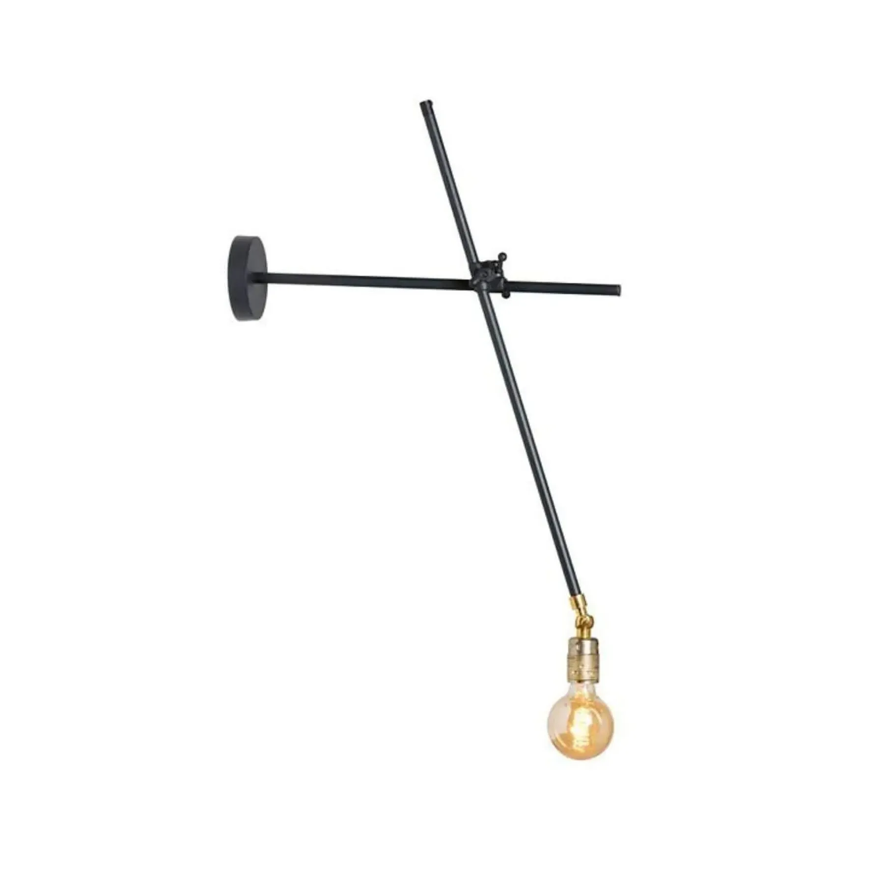Wall Lamp with Adjustable Joints - Black, Metal image
