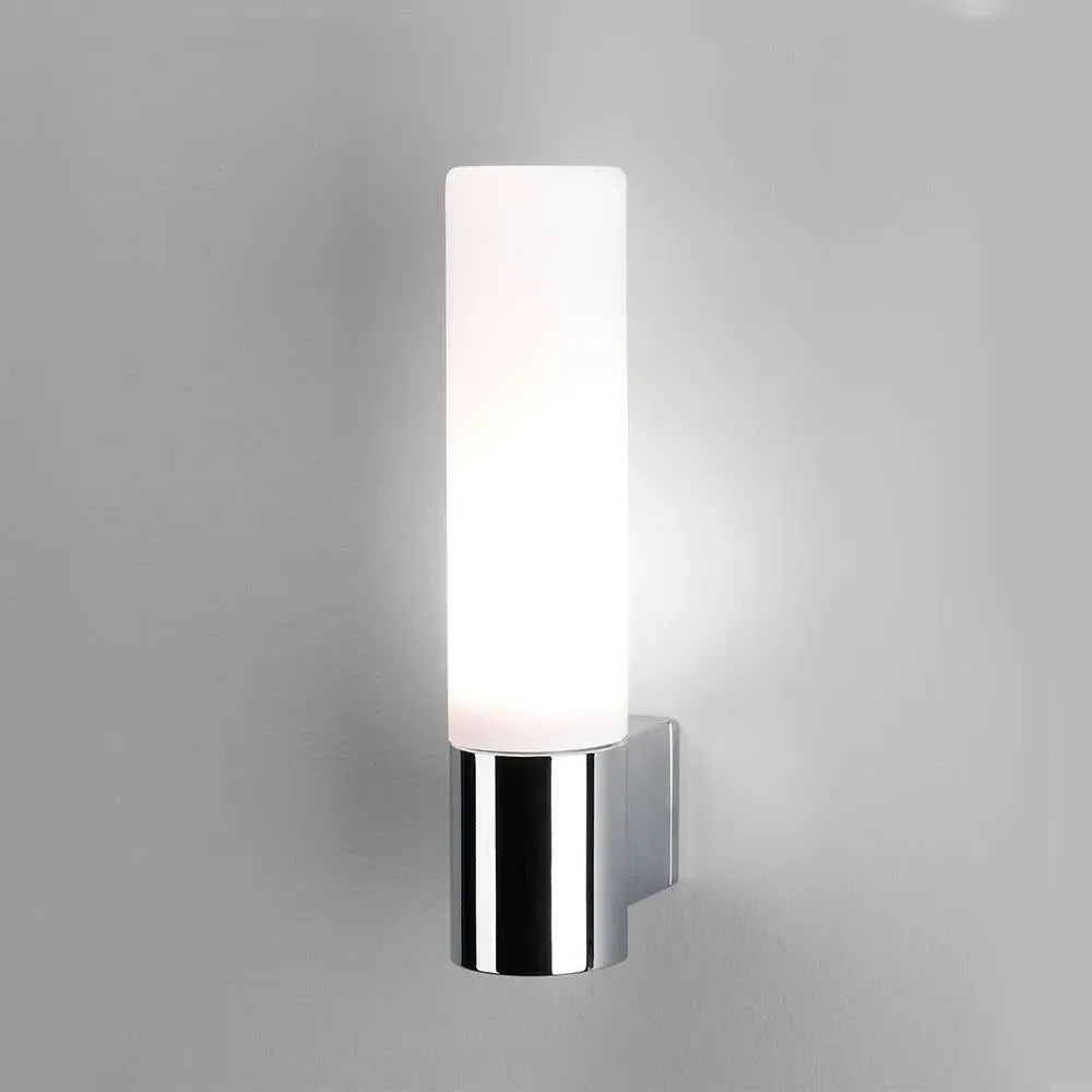 Wall Light IP44 Rated - Chrome, Opal Glass