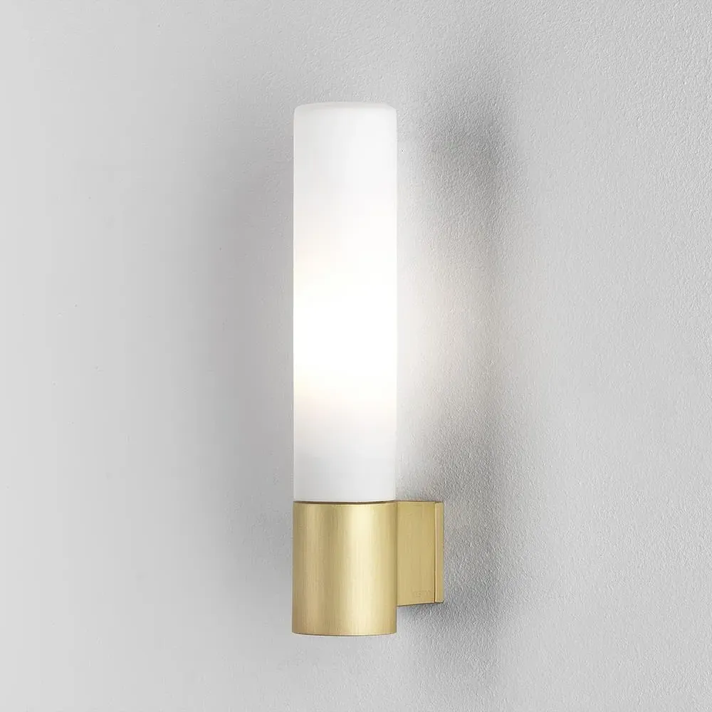 Wall Light IP44 Rated - Gold, Opal Glass