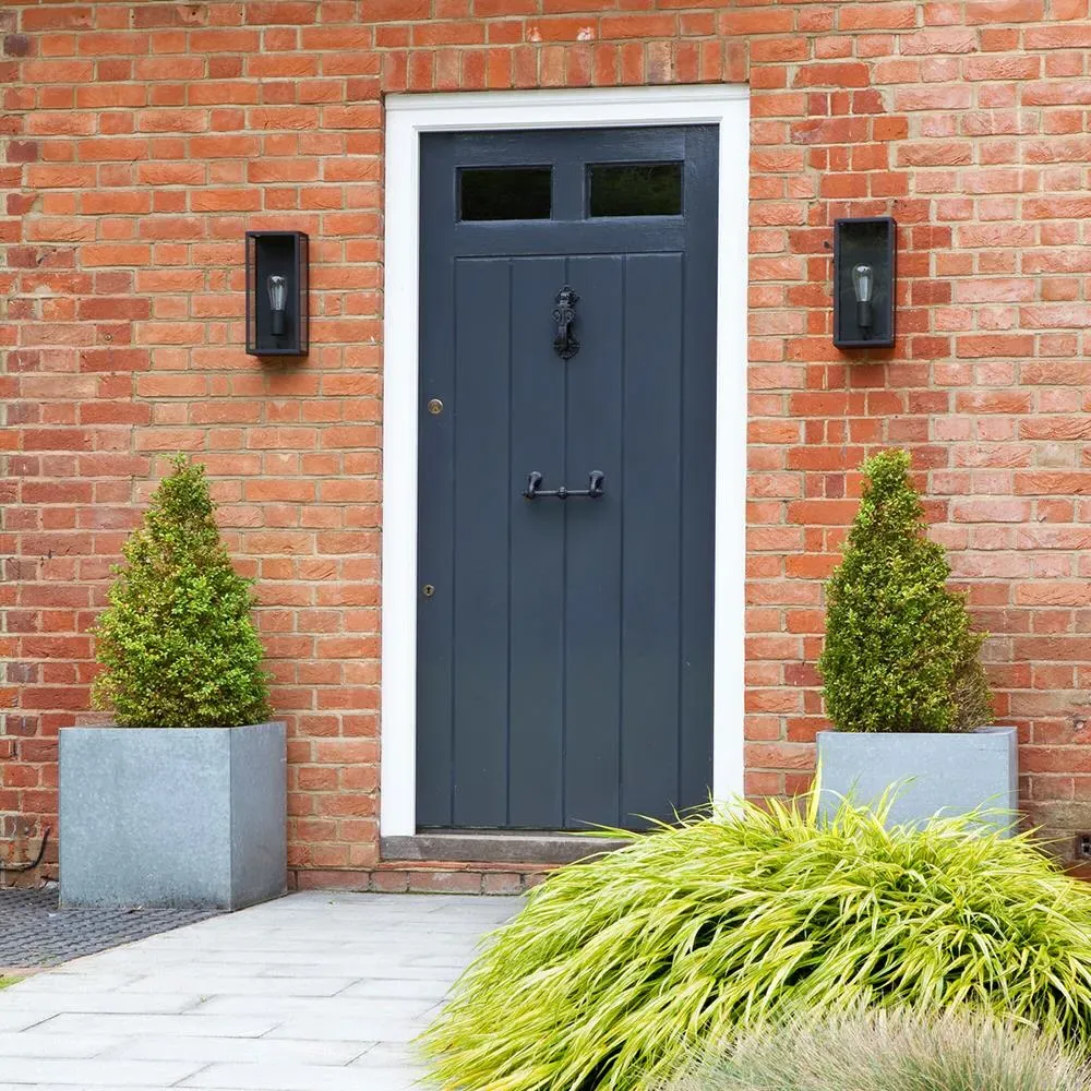 Wall Light with Clear Glass - Black, Steel