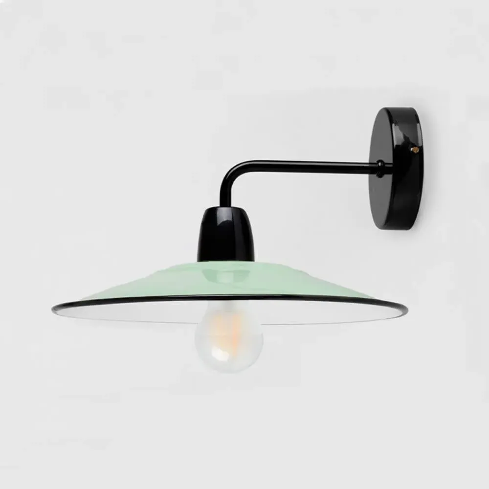 Wall Light with Enamel Finish - Black, Metal