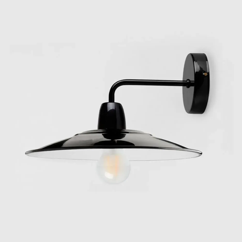 Wall Light with Enamel Finish - White, Metal