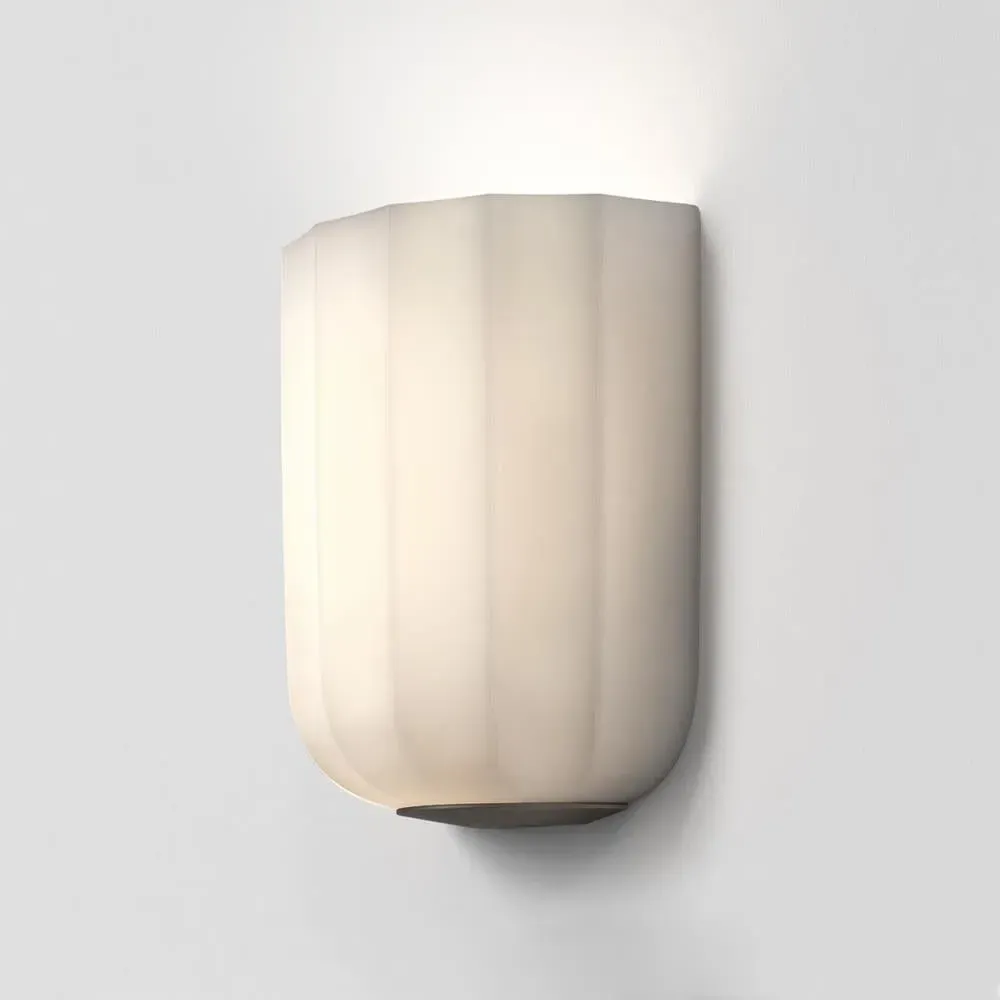 Wall Light with Fluted Glass - Matt Nickel