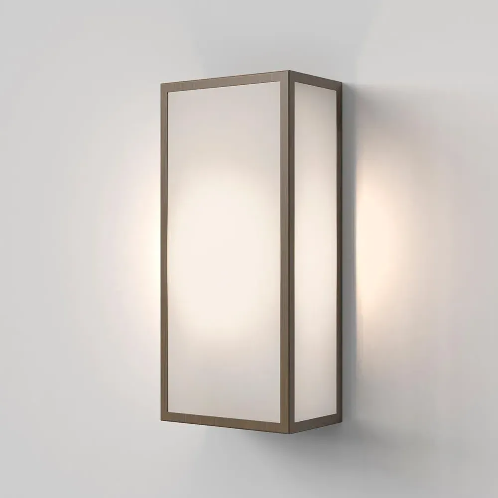 Wall Light with Frosted Glass - Bronze, Steel