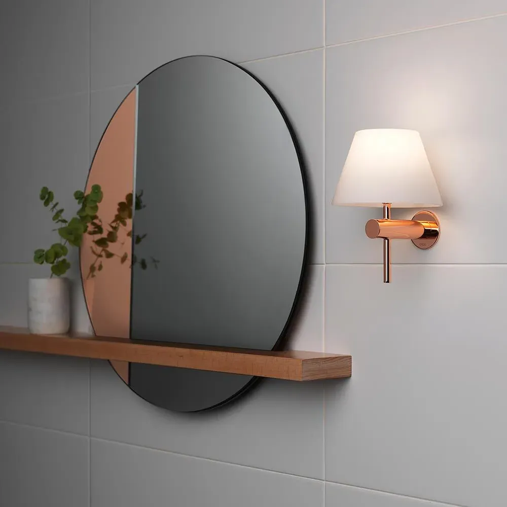 Wall Light with Glass Shade - Chrome, Steel