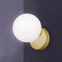 Wall Light with Glass Shade - Gold, Metal
