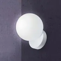 Wall Light with Glass Shade - White, Metal