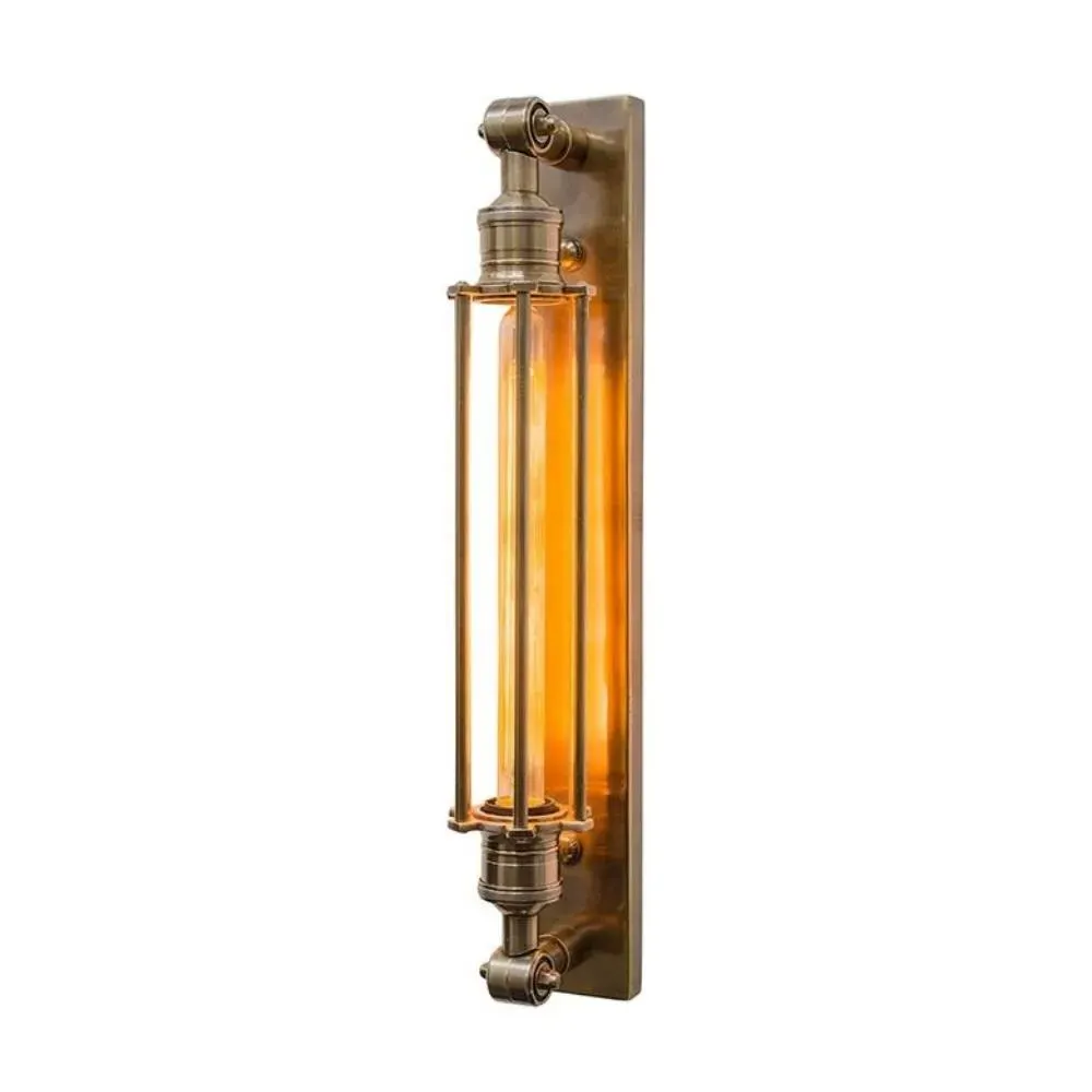 Wall Light with Industrial Design - Brass