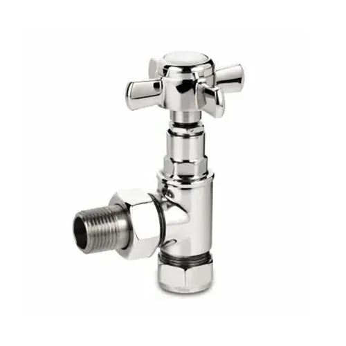 Wall Mounted Towel Rail with Valves - Chrome, Brass