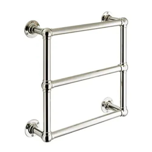 Wall Mounted Towel Rail with Valves - Chrome, Brass image