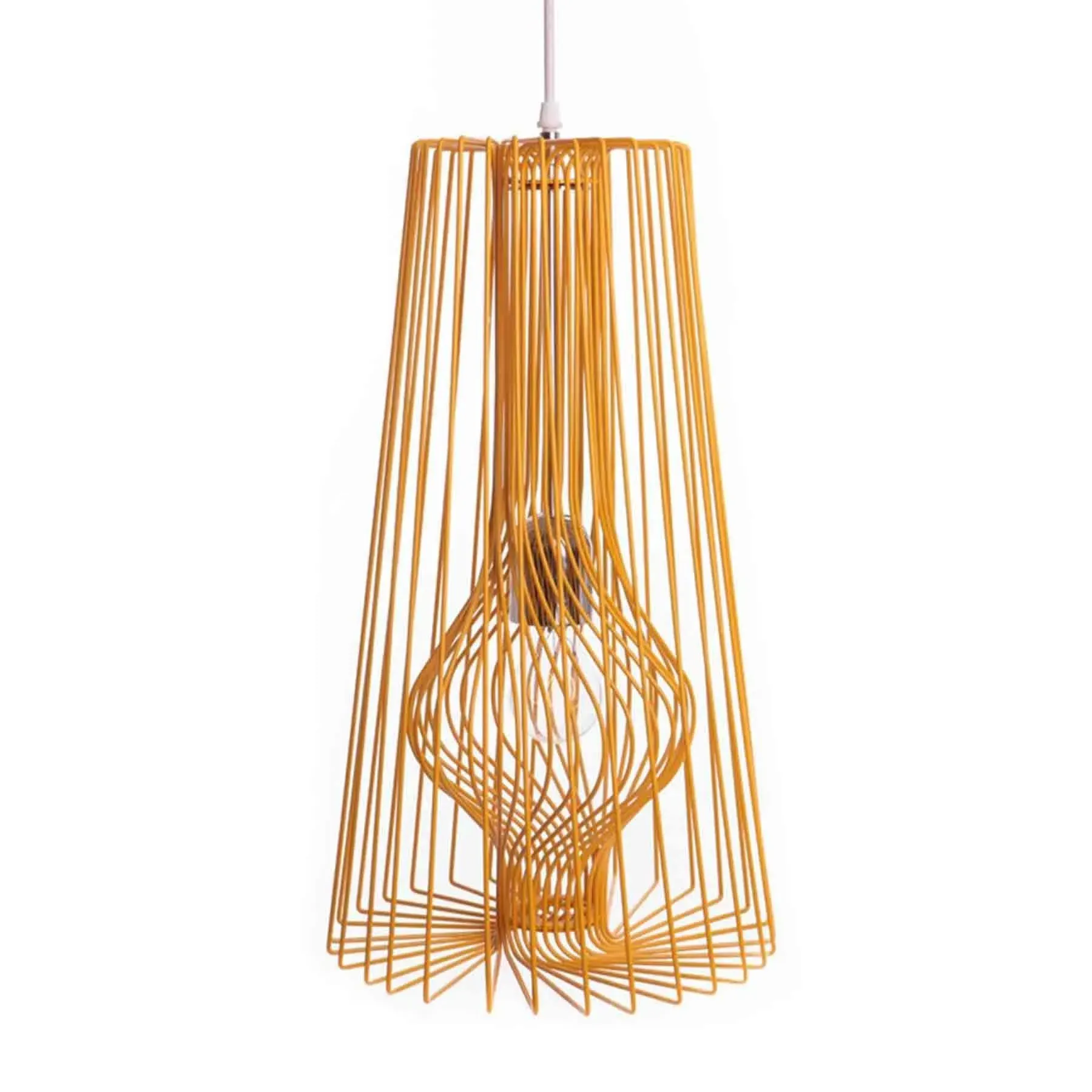 Wire Pendant Light - Green, Metal