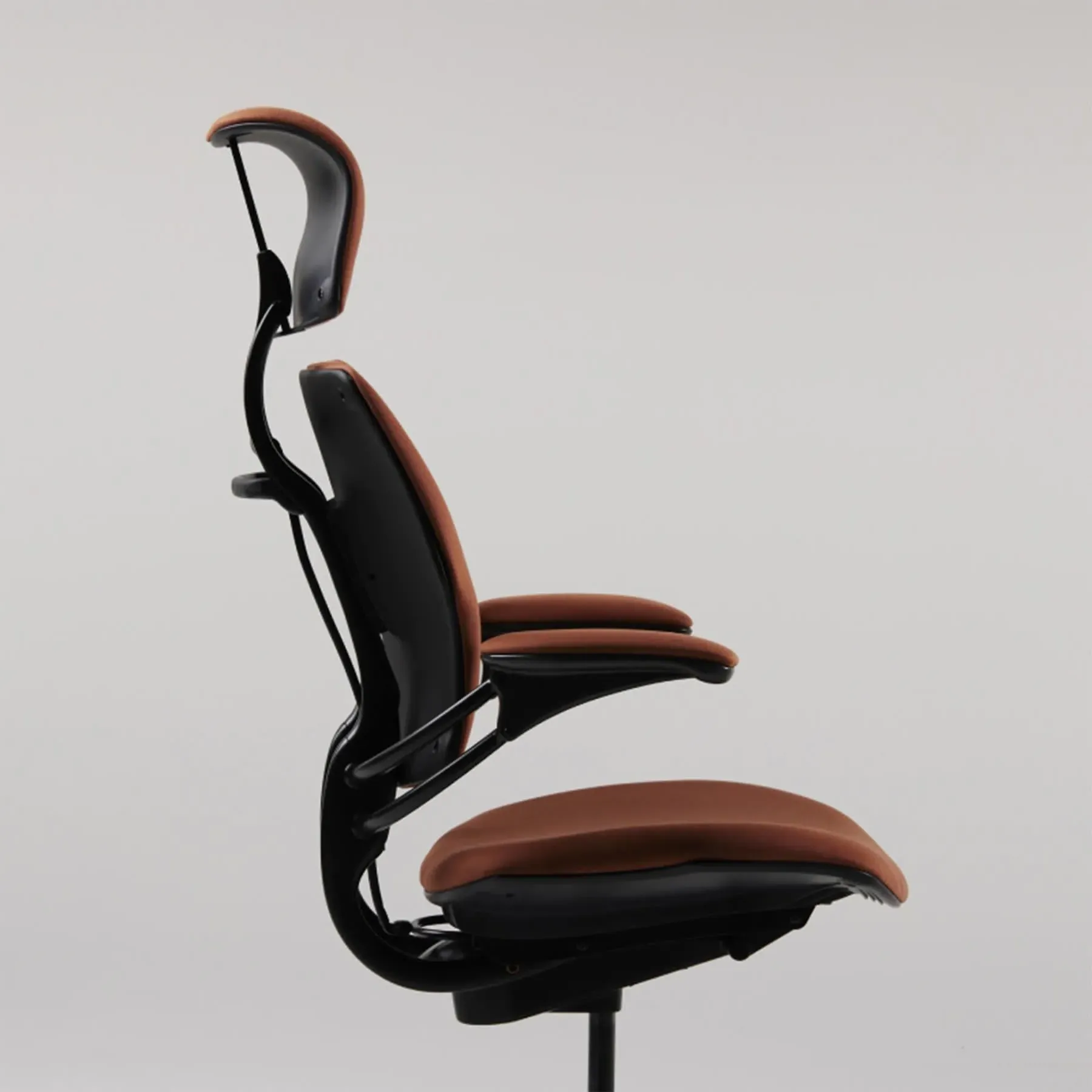 Office Chair with Headrest - Black, Leather