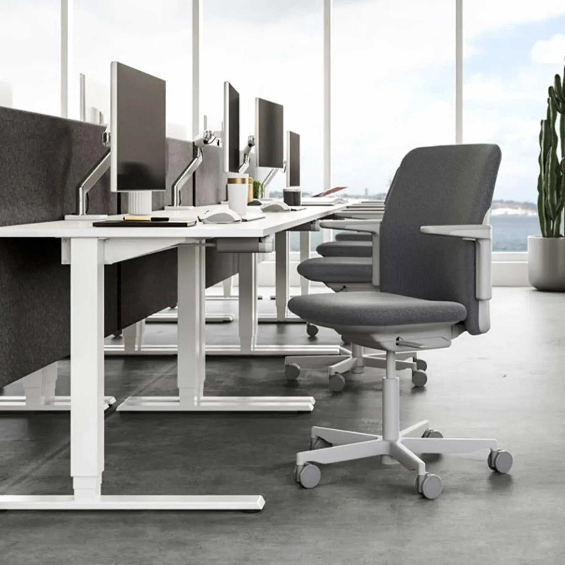 Task Chair with Gravity Mechanism - Black, Fabric