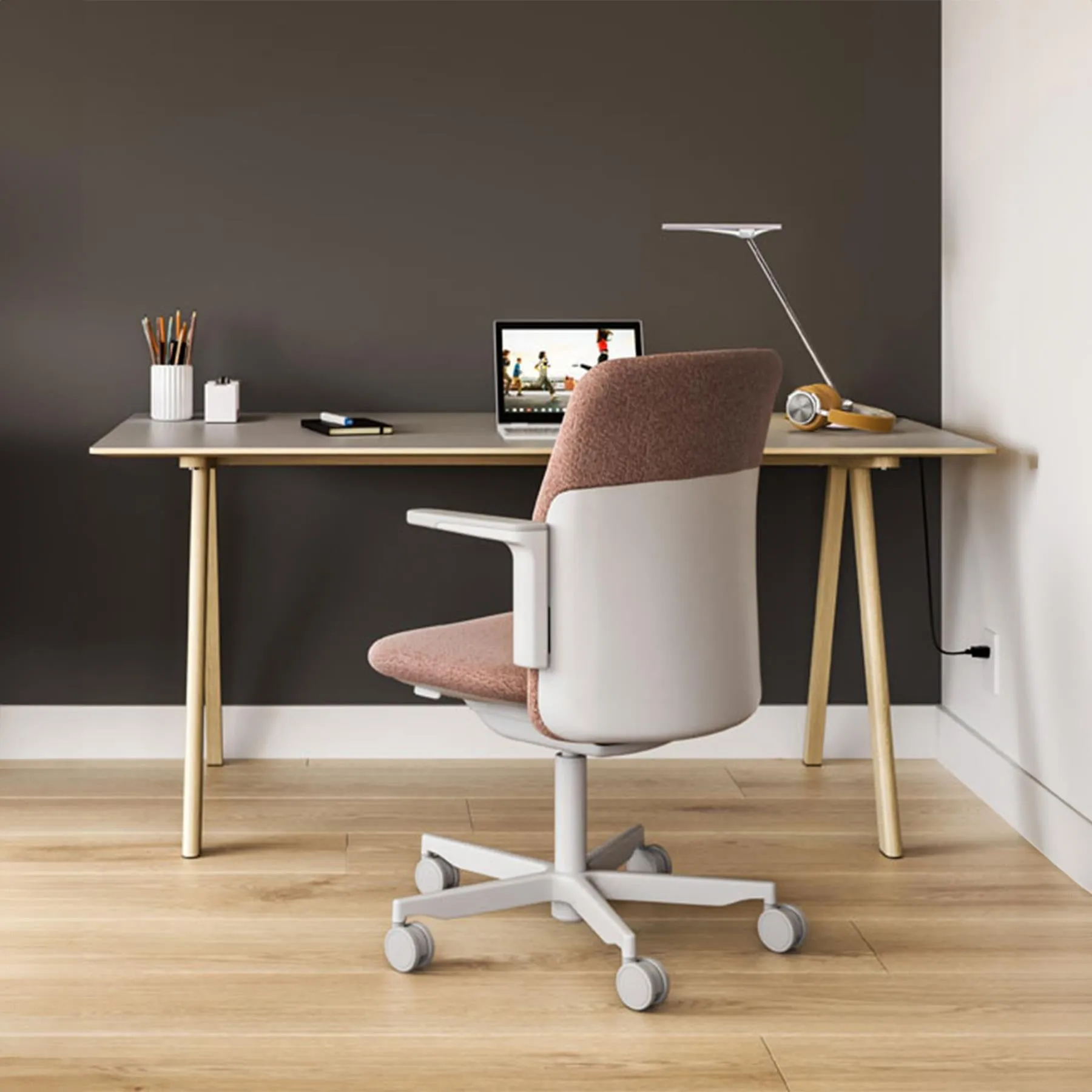 Task Chair with Gravity Mechanism - Grey, Fabric