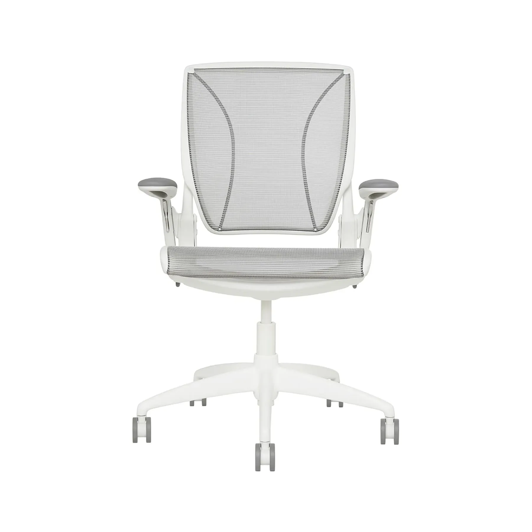 Task Chair with Mesh Back - White, Cyan Mesh