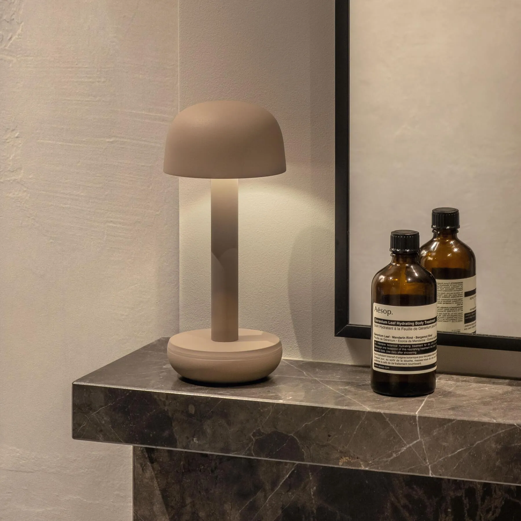 Portable Rechargeable Lamp - Black, Smoked Shade