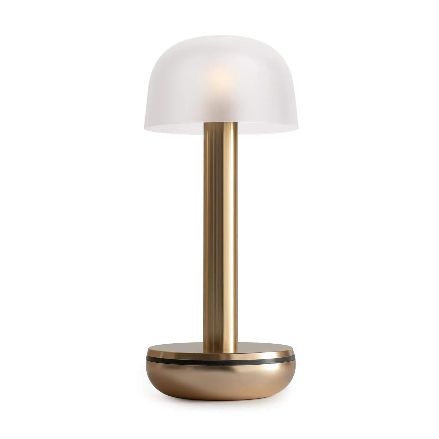 Portable Rechargeable Lamp - Gold, Frosted Shade