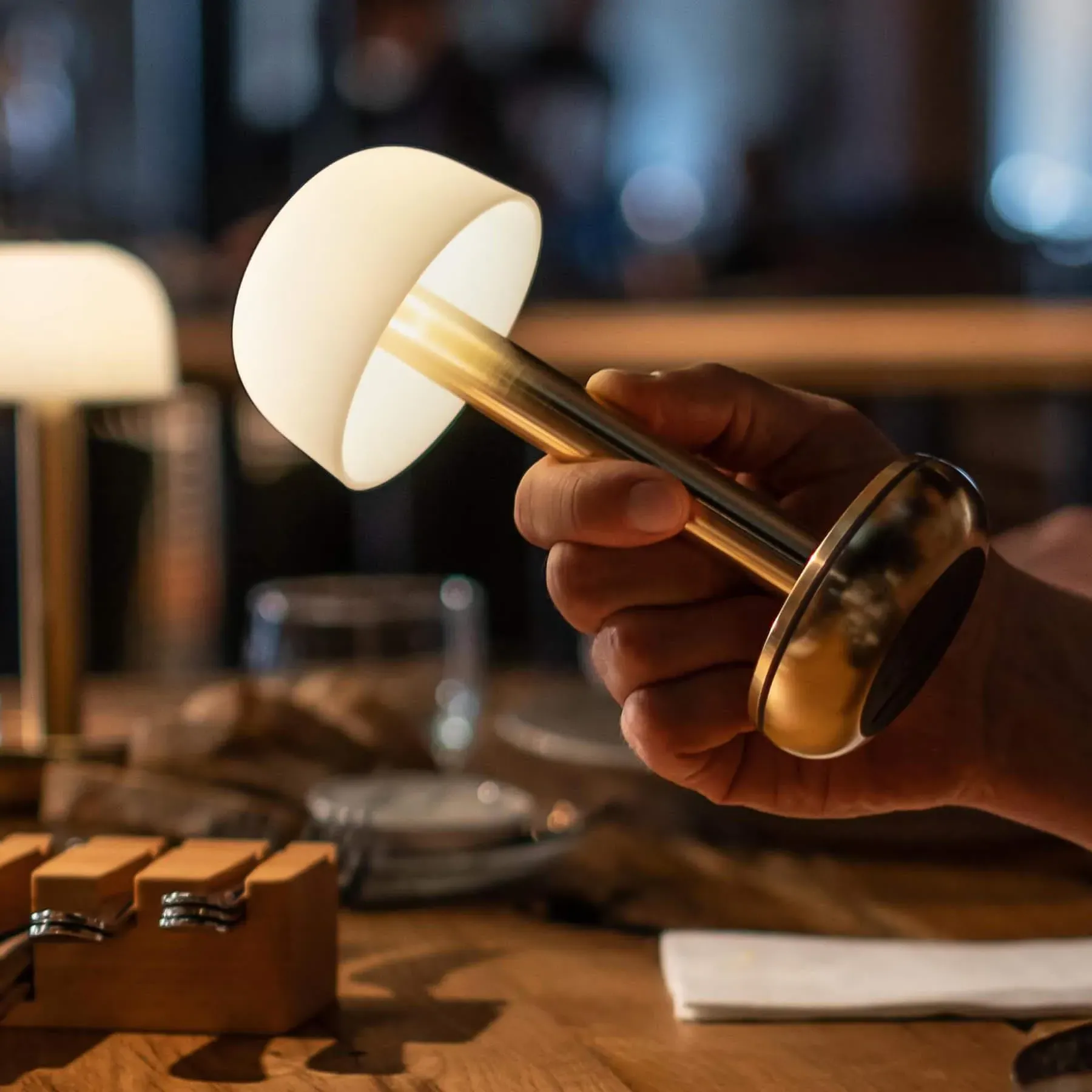 Portable Rechargeable Lamp - Titanium, Frosted