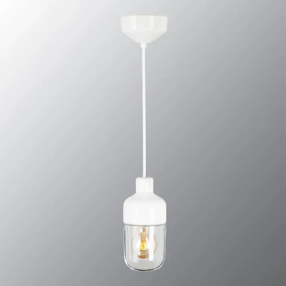 Bathroom Pendant Light - White, Porcelain