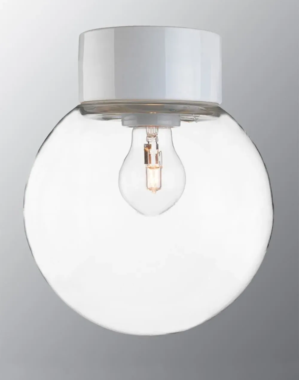 Classic Small Globe Wall Light - White, Ceramic