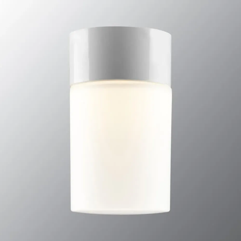 Cylindrical Ceiling Light LED - Grey, Opal Glass