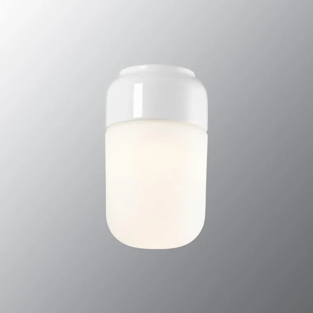 Ohm Large Wall or Ceiling Light - Black, Opal Glass