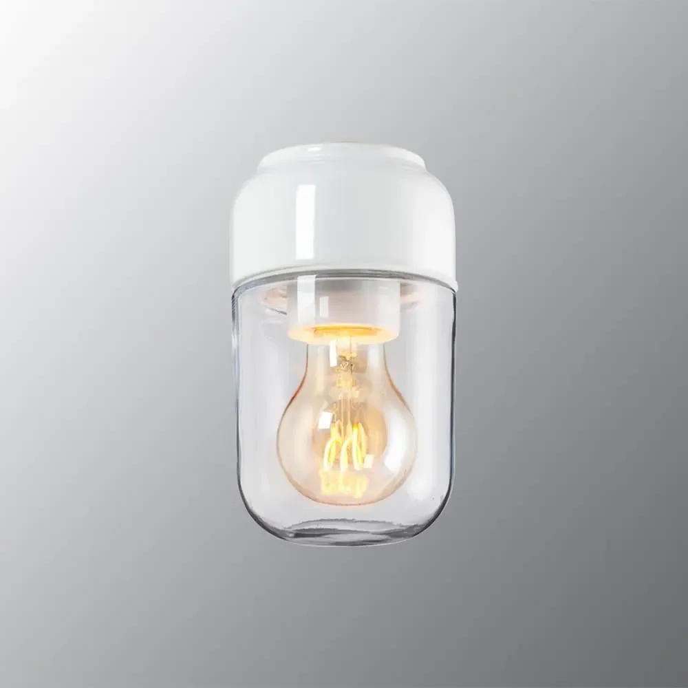 Ohm Small Wall or Ceiling Light - Black, Opal Glass