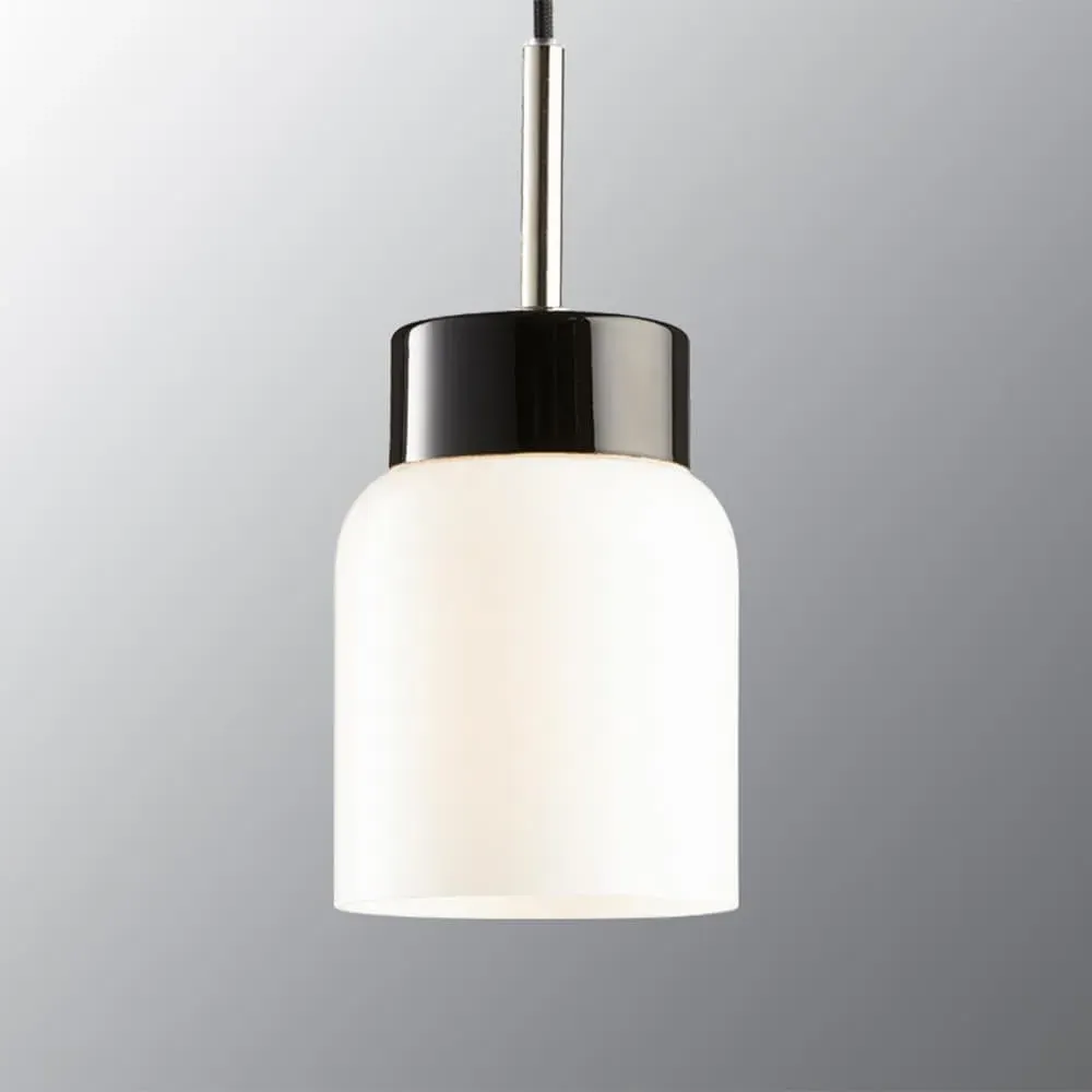 Pendant Light with Clear Glass - White, Porcelain