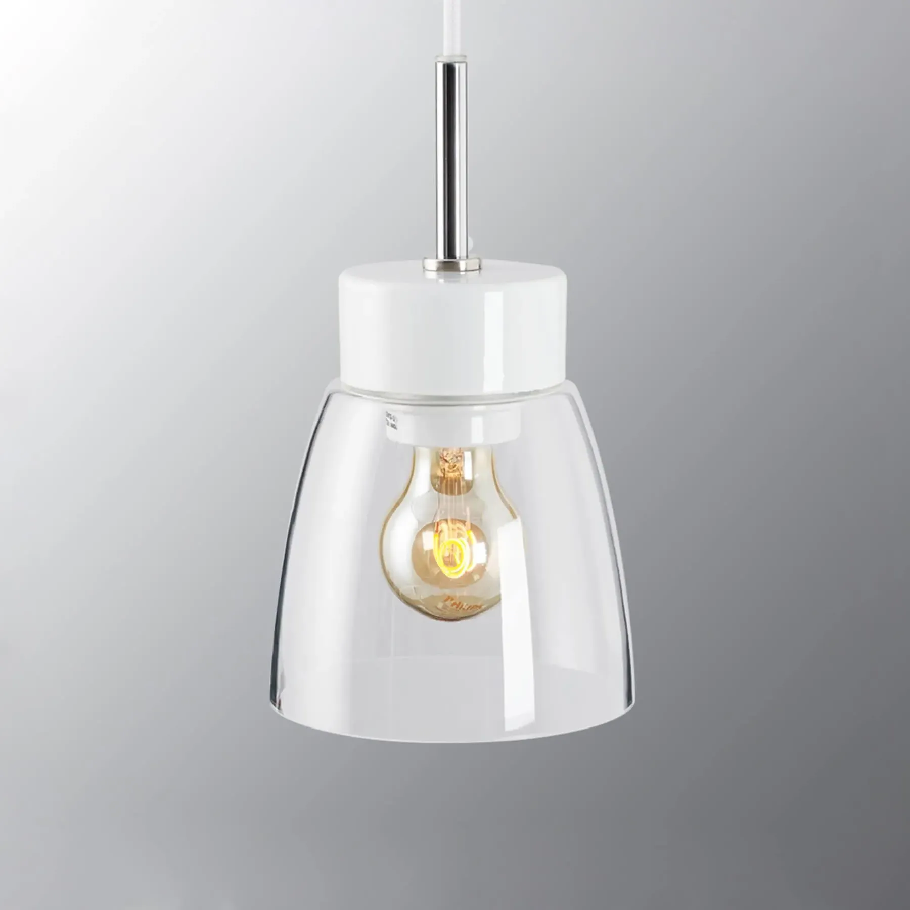 Pendant Light with Clear Shade - Black, Glass